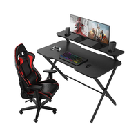 Bureau d'ordinateur à deux étages Bureau d'ordinateur Bureau de haute qualité Bureau de jeu noir E-sports