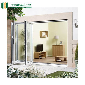 Lukliving Moderne patio balcon <span class=keywords><strong>véranda</strong></span> arrière-cour en aluminium porte pliante installation facile en aluminium <span class=keywords><strong>moustiquaire</strong></span> portes pliantes - Product Image 1