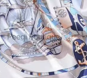 Peeqi复古简约仿真丝缎面围巾和牛奶丝9点裤休闲街装2件套女 - Product Image 5