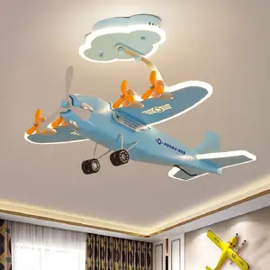 מטוס קריקטורה חדש תליון תאורה לחדר הבית אורות תקרה ילדים הוביל תאורה נברשת מודרני לחדר שינה