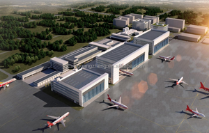 Hangar de Acero PEB para Aviones y Helicópteros, Estructura para Mantenimiento y Reparación de Aviación, Terminal con Grúa y Plataforma - Product Image 4