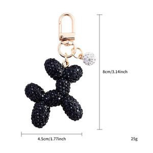 Hot Sale Cute Bubble Dog Pendant Diamond Keychain Full Rhinestone Animal Doll Pendant Accessories <b>Keyring</b> for Couple Student - Product Image 6