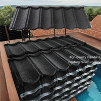 Tuiles de toiture modernes en zinc et aluminium revêtues de pierre, résistantes à la chaleur, pour hôtels et écoles, longueur 1340 mm, marque ESSAR, vente directe d'usine