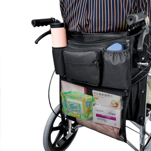 BSCI Factory Multifunction Wheelchair <b>Wheel</b> Storage <b>Backpack</b> Easy Install Mesh Wheelchair Back Bag with Bottle Pocket - Product Image 5