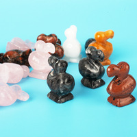 Vente en gros usine : Sculpture artisanale de Dodo en quartz naturel, pierre brute polie, pour décoration intérieure
