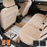 Système de chauffage de voiture universel 12V, kit de coussin chauffant en fibre de carbone pour sièges avant, double commande, interrupteur à 3 niveaux