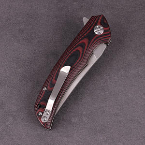 Couteau de camping pliable à manche G10 rouge et noir, acier à haute teneur en carbone D2, couteau de poche pour la <span class=keywords><strong>défense</strong></span> personnelle - Product Image 5