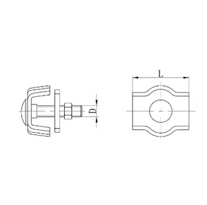 シングルボルトケーブルクランプOEMステンレス鋼ワイヤーロープ継手2-10mmシンプレックスワイヤーロープクリップ