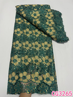 Nouveau Tissu en Dentelle Guipure Brodé de Haute Qualité pour Fête, Tissu en Dentelle Guipure Florale Africaine avec Paillettes
