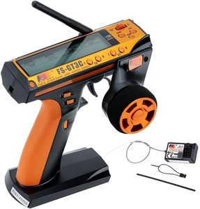 Transmisor RC Flysky FS-GT3C 2.4GHz 3CH con Receptor FS-GR3E, Control Remoto LCD para Auto y Barco RC - Product Image 1