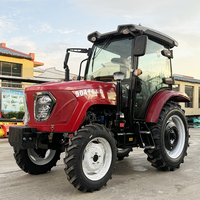 Tracteur agricole multifonctionnel 80 CV 4x4, tracteur à roues diesel avec prise de force et direction