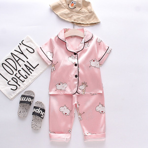 Pyjamas de haute qualité de couleur rose pour enfants, ensemble de pyjamas confortables, ensembles de 2 pièces pour enfants, chemise à boutons et pantalon - Product Image 1