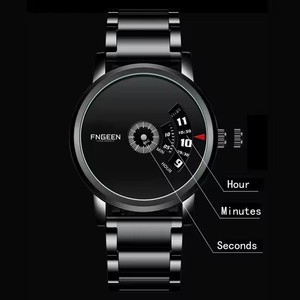 FNGEEN S230 orologio minimalista semplicemente nero moda in acciaio inox cronografo <span class=keywords><strong>Drop</strong></span> <span class=keywords><strong>Shipping</strong></span> resistente all'acqua orologi da uomo al quarzo - Product Image 2