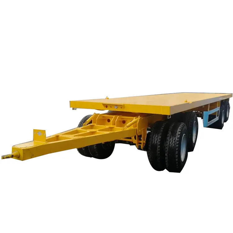 4 axle Flatbed Full trailer Loading Capacity 35tons Flat bed semi trailer for sale