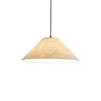 Lustre de table de restaurant japonais, abat-jour en parchemin, lumière LED chaude (3000K), suspendu 50x20cm pour bureau et salles à manger