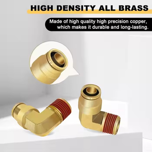 Conectores de línea de aire Boeray Elbow DOT de latón forjado con superficie lisa, conexión a presión, rosca NPT, 300 PSI, para camiones, remolques e industria. - Product Image 2