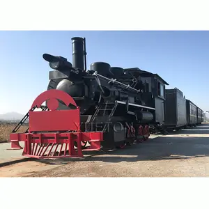 Large Outdoor Amusement Park Equipment Tourist Sightseeing Antique Railroad Rail Track Steam Train From 36 Seat to 180 Seat