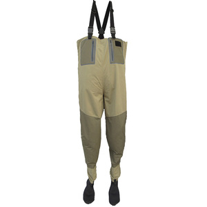 Haute qualité personnalisé avant fermeture éclair Pvc néoprène Nylon poitrine bas respirant étanche chasse mouche pêche Waders avec chaussettes - Product Image 2