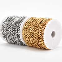 Colliers semi-finis en gros, colliers en acier inoxydable, accessoires de bijoux, collier DIY, bracelet, chaîne de corps