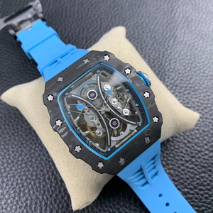 Montre Tourbillon en Fibre de Carbone 53-01 Style Polo Verre Saphir Vis en Titane Luxe Sport Édition Limitée Alarme Caoutchouc - Product Image 4
