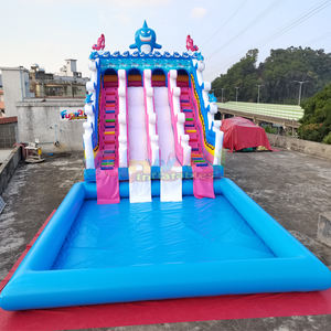 Équipement de jeux d'extérieur pour enfants, toboggan aquatique gonflable, parc aquatique commercial gonflable en forme de requin avec piscine - Product Image 1