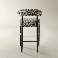 Tabourets de bar de luxe à imprimé zèbre, chaises de bar en bois massif, tabourets de comptoir, chaises hautes pour îlot de cuisine