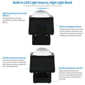 Sunshiny SM2 1.5 "H4 Ampoules avec loupes Lentille de projecteur <span class=keywords><strong>Phare</strong></span> LED 60W Économie d'énergie, Corps en aluminium - Product Image 3