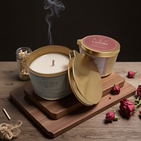 Witoyou 6oz Groothandel Lavendel Jasmijn Handgemaakte Luxe Aromatherapie Zwarte Blikken Pot Massagekaars voor Spa