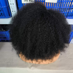 13X4X2 Parte Lateral Peruca Dianteira Do Laço Cor Natural <span class=keywords><strong>Afro</strong></span> Kinky Curly Bob 250% Densidade 100% <span class=keywords><strong>Afro</strong></span> Cabelo Humano Características Fina Natural - Product Image 3