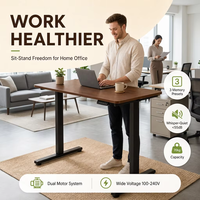 Meilleures ventes - Bureau debout électrique réglable en hauteur de haute qualité, 120x60cm, table de bureau ergonomique avec contrôleur de mémoire