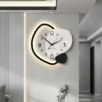 Jam Dinding Abstrak Modern dengan Lampu LED - Jam Seni Tanpa Suara Tanpa Lonceng, Cocok untuk Ruang Tamu dan Kamar Tidur.
