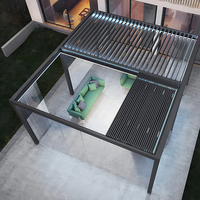 Serre autoportante à structure robuste en aluminium et fer forgé avec verre, pour jardin d'hiver
