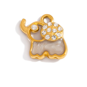 Accesorios de joyería DIY de acero inoxidable estilo europeo americano, colgante de corazón de formas mixtas para la fabricación de collares, chapado en oro de 18 quilates. - Product Image 5