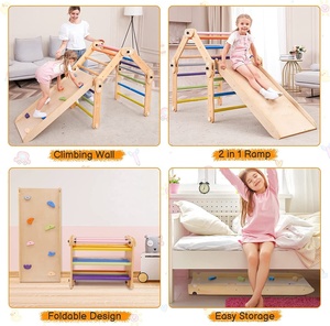 LM KIDS Baby Picklers Climber Montessori Toddler Indoor Playground Picklers Arch Picklers Triangle Wooden Climbing Frame - Product Image 5