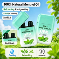 Dispositif de nettoyage nasal à double orifice avec bouchon rabattable, à base d'huiles minérales et végétales biologiques, pour inhalation, nourrissant, naturel, soulageant la congestion