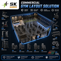 Ensemble d'équipements de gym de qualité commerciale SK, solution professionnelle pour clubs de fitness, machines d'entraînement de force et cardiovasculaire