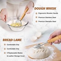 Banneton rond de 9 pouces et ovale de 10 pouces pour la cuisson du pain, avec lame à pain, fouet danois, racloir à bol, racloir à levain et doublure en lin