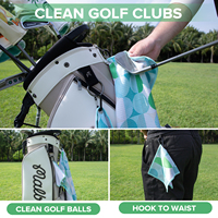 Prix usine Golf Serviette Clips 2 Pcs/Set Golf Microfibre Serviette Microfibre Gaufre Golf Serviette Moyen Crochet