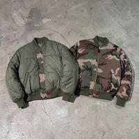Veste bomber réversible coupe courte zippée en coton épais camouflage coupe-vent Finch Garment Streetwear pour homme