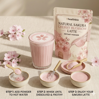Poudre de latte Sakura, mélange de boisson instantanée à base de plantes pour les cafés et le développement de produits alimentaires