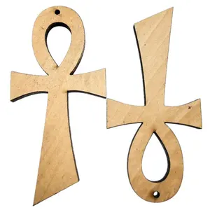 Wholesale 87mm natural hard wood Egyptian c cross pendant wood religious pendant
