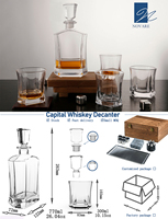 Juego de decantador de whisky grabado personalizado con 4 vasos de whisky, paquete de 5 Cajas de Regalo para el hogar