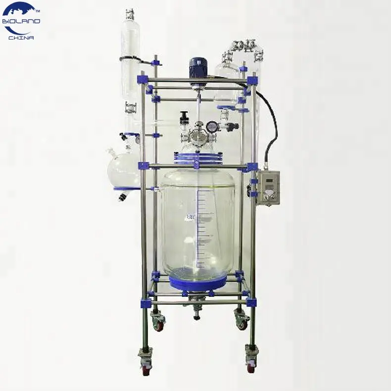 Phòng thí nghiệm 50L Glass trọng hóa chất Mixer lò phản ứng phản ứng Ấm đun nước