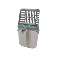 Pelle à litière pour chat intégrée avec bac de collecte des déchets grande capacité détachable, support de sac poubelle intégré, portable pour les excréments de chat
