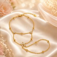 Bracelets en acier inoxydable avec chaîne et maillons, incrustation cœur, plaqué or 18 carats, étanche, personnalisé, tendance, cadeau de fête