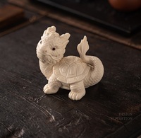Figurine de tortue dragon en céramique MSH avec motif de coquille clairement défini pour le bureau