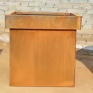 Jardinière cube en acier Corten écologique pour intérieur/extérieur, personnalisable, facile à assembler, vente en gros, suspendue - Product Image 1