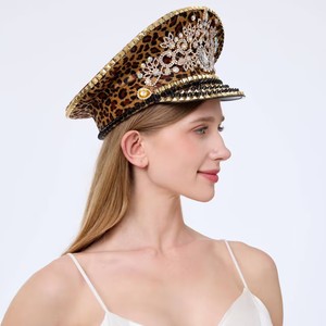 Sombrero de Capitán Steampunk con Pedrería y Logotipo Personalizado, Ideal para el Carnaval de <span class=keywords><strong>Binche</strong></span> y el Desfile de Plumas, MOQ Bajo - Product Image 3