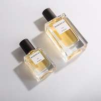 Bouteille de parfum transparente recyclable carrée de 30ml 50ml 75ml avec pulvérisateur à pompe boîtes d'emballage personnalisées bouteille de parfum