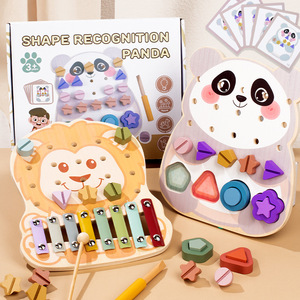 Jouet Puzzle à vis Montessori en bois avec xylophone pour enfants Apprentissage précoce Correspondance des formes et développement de la motricité fine - Product Image 2